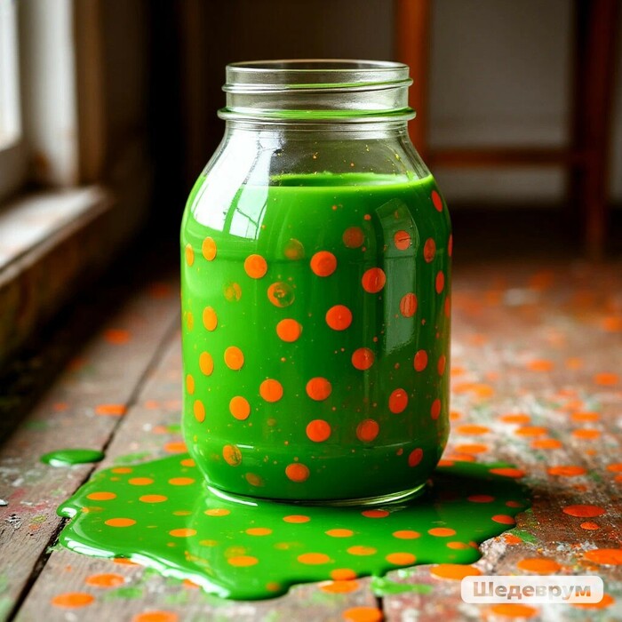 Краска в зеленый горошек