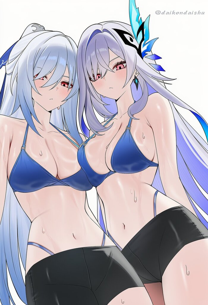  ?   , Anime Art, Jingliu (Honkai: Star Rail), Skirk (Genshin Impact), Honkai: Star Rail, Genshin Impact, , 