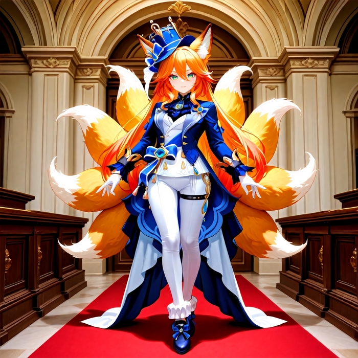  ()  , Stable Diffusion, Anime Art, , , Furina (Genshin Impact), Genshin Impact, Animal Ears, 