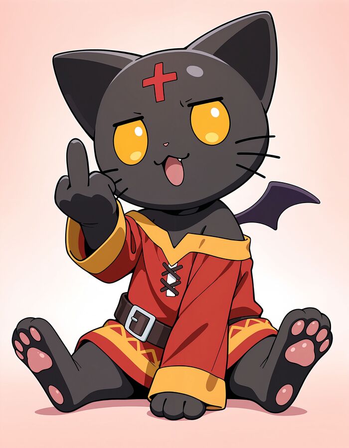       @Pr1d3  , Anime Art, Konosuba, Stable Diffusion, ,  , Chomusuke, , Megumin,   
