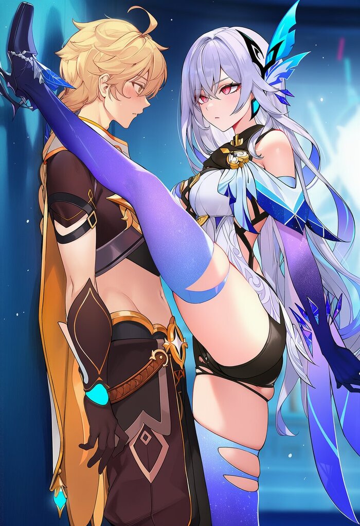 ,    , Anime Art, Skirk (Genshin Impact), Aether (Genshin Impact), Genshin Impact, ,  , Timmytommy