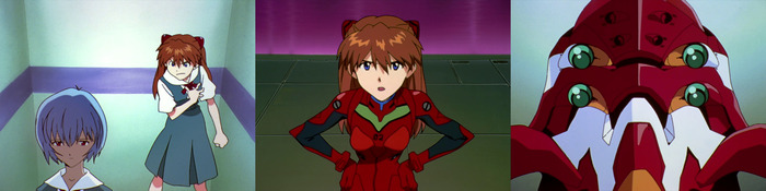 Аска кричит на Рей и даже даёт ей пощёчину. Аска кричит на Еву-02. Пакетик!