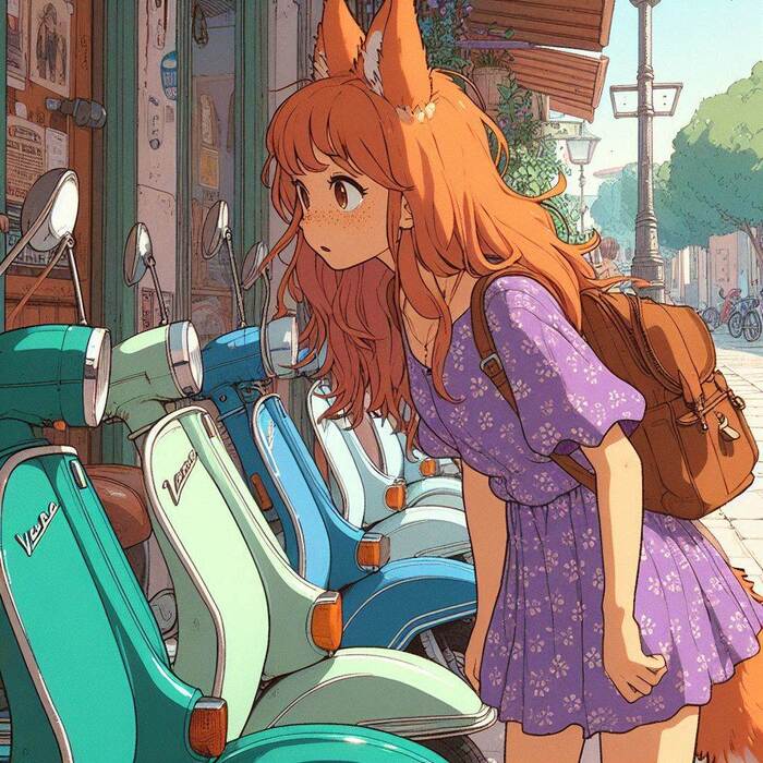  ! e08 -  !  , , Anime Art, , , , Original Character, Animal Ears, , , , , , Ginger & White, 