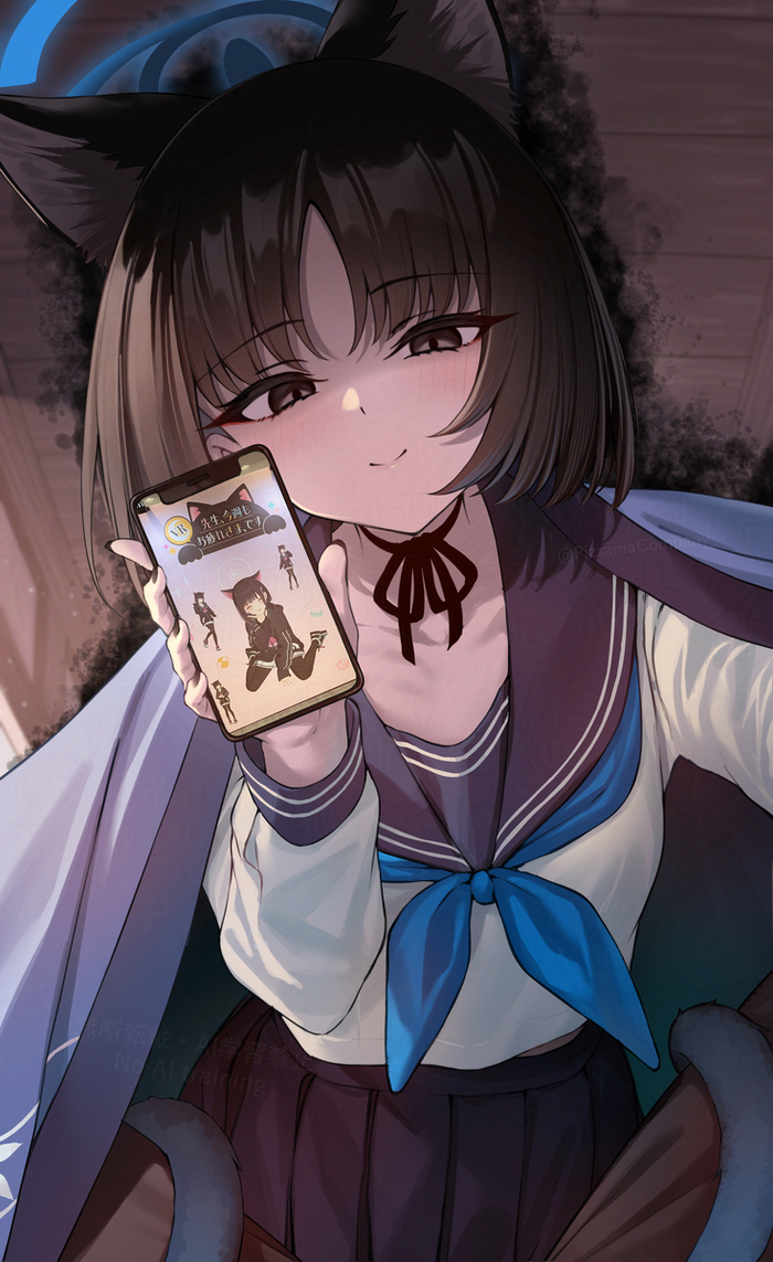     ? Anime Art, , Blue Archive, Kikyou, Kyouyama Kazusa, , Animal Ears, 