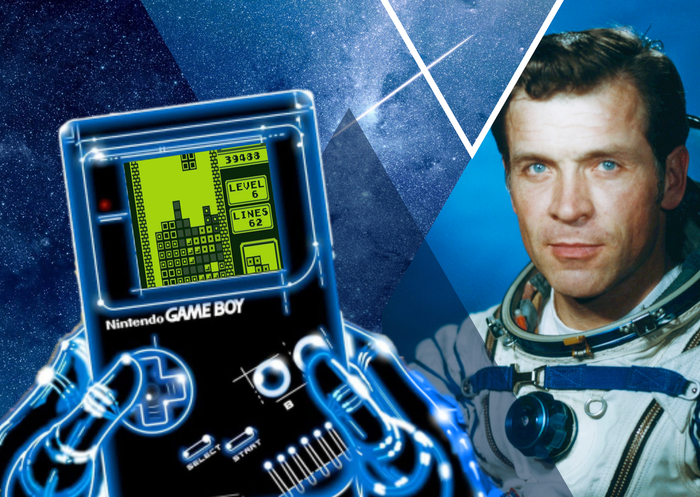 Космонавт Александр Серебров играл в Тетрис в невесомости.