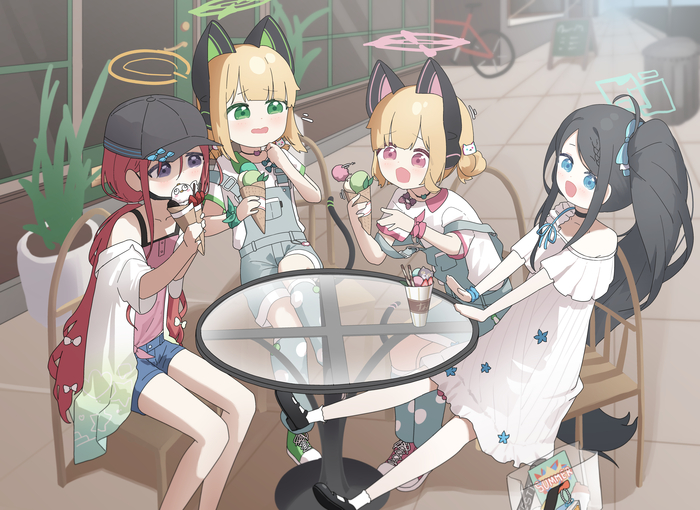  ! Blue Archive, Saiba Momoi, Saiba Midori, Tendou Alice, Hanaoka Yuzu, Anime Art, Game Art, , 