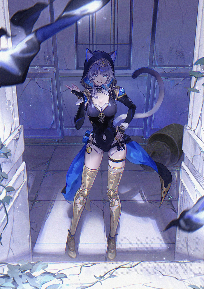   ? Anime Art, Honkai: Star Rail, Cipher (Honkai: Star Rail), Animal Ears, 