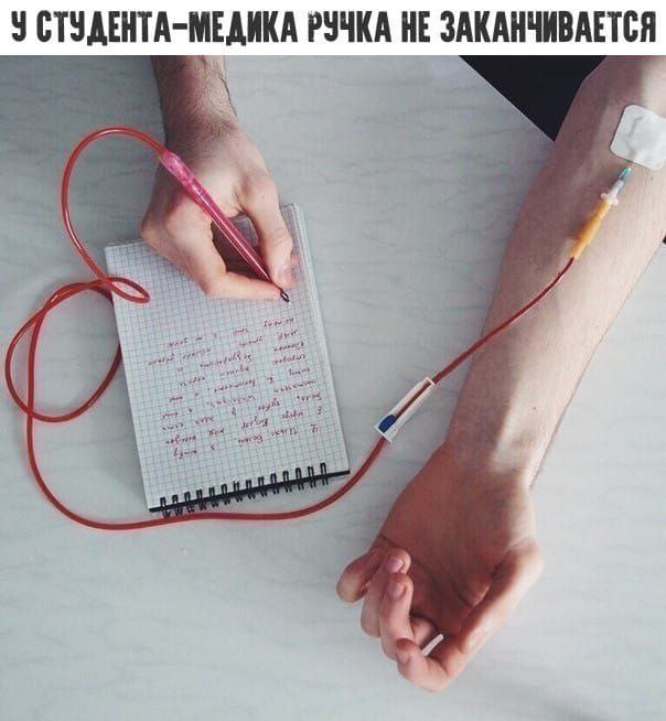У студента-медика...