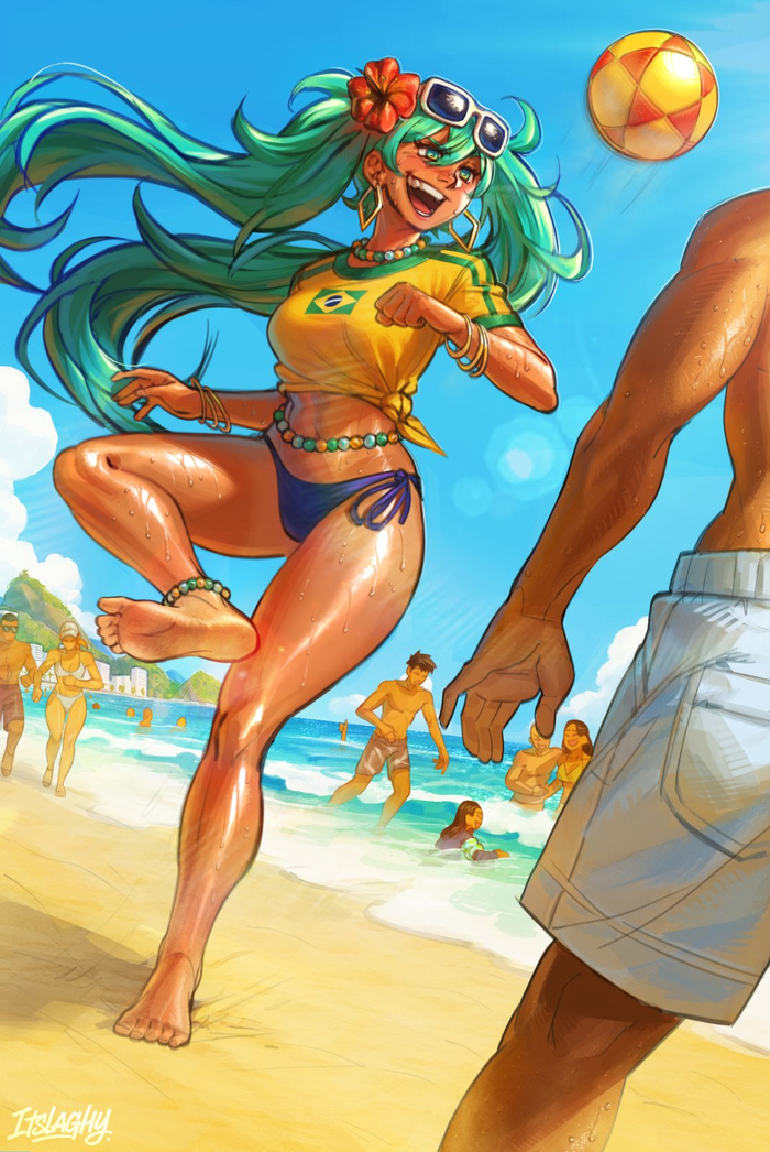  Anime Art, , Vocaloid, Hatsune Miku, Brazilian Miku