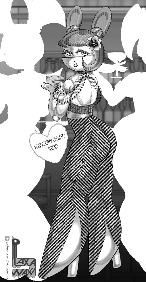 Sweet Robo Lady - My, Art, Robot, Mlaatr, Cartoon network, Nickelodeon, Bar, Xjenn9, Fur, Cyberpunk, 2D, Computer graphics