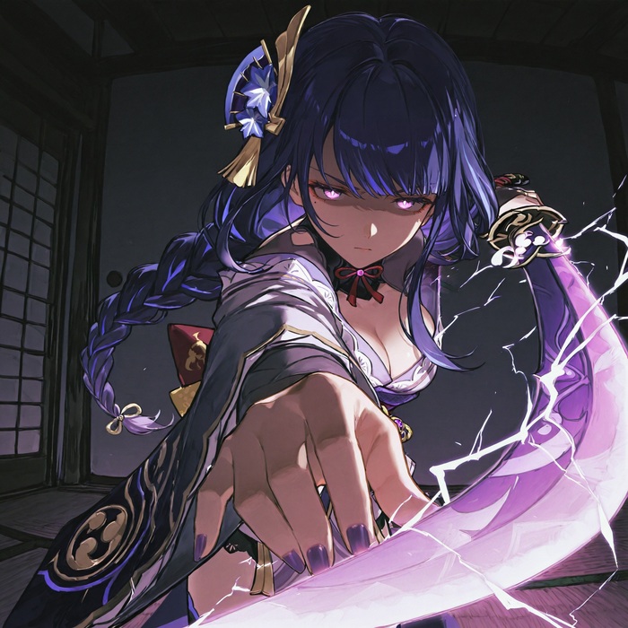 Raiden , , Anime Art,  , Genshin Impact, Raiden Shogun (Genshin Impact), , Game Art