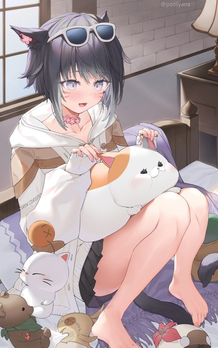 Original , Anime Art, Animal Ears, Miqote, Final Fantasy XIV