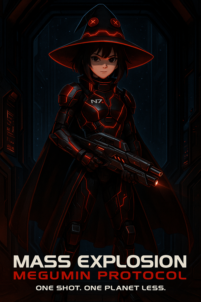   @odwlekor  , Anime Art, Konosuba, Megumin, Aqua, Yunyun, Darkness, Mass Effect, Chomusuke, Dall-e, 