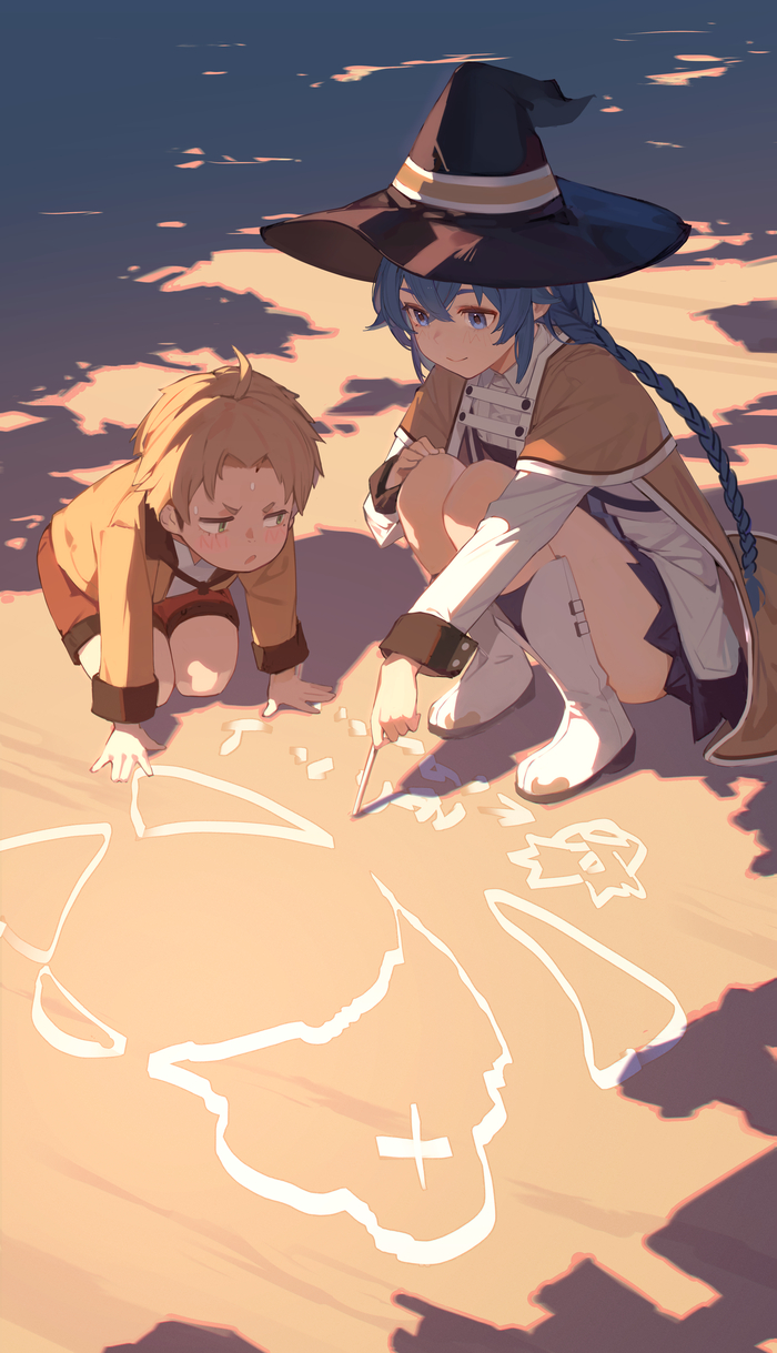   , Anime Art, Mushoku tensei, Roxy Migurdia, Rudeus Greyrat