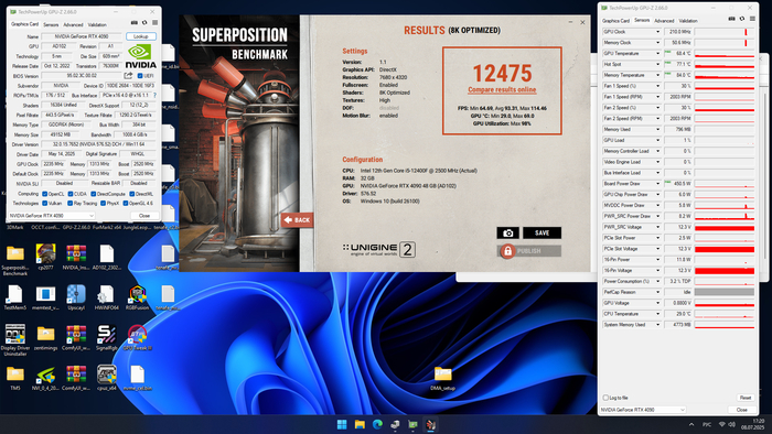 Gpu-z, superposition распознает 48 ГБ