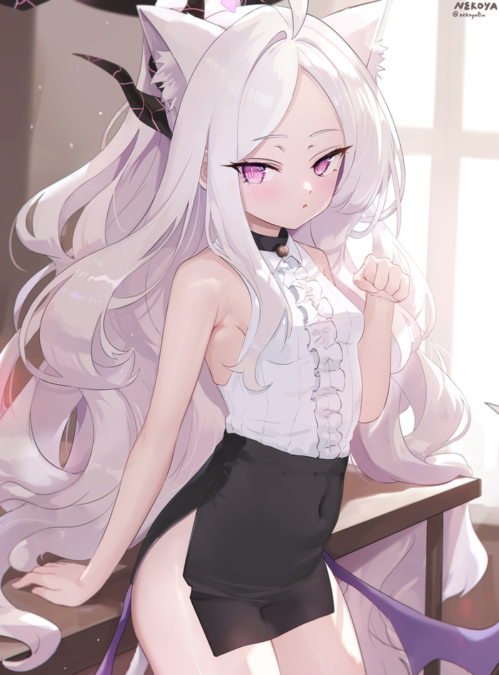  , Anime Art, Blue Archive, Sorasaki Hina,   , Animal Ears, 