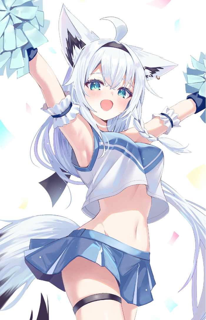 Fubuki , Anime Art, Animal Ears, Shirakami Fubuki, Hololive, Virtual YouTuber