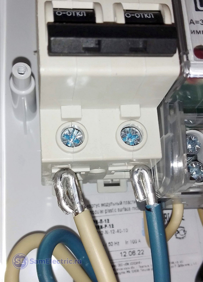 Вариант надежного подключения алюминиевой жилы через автоматический выключатель