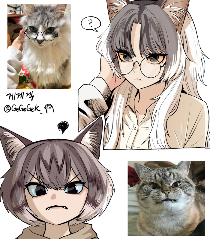    , , Anime Art, , Animal Ears, Gegegekman,  , ,   