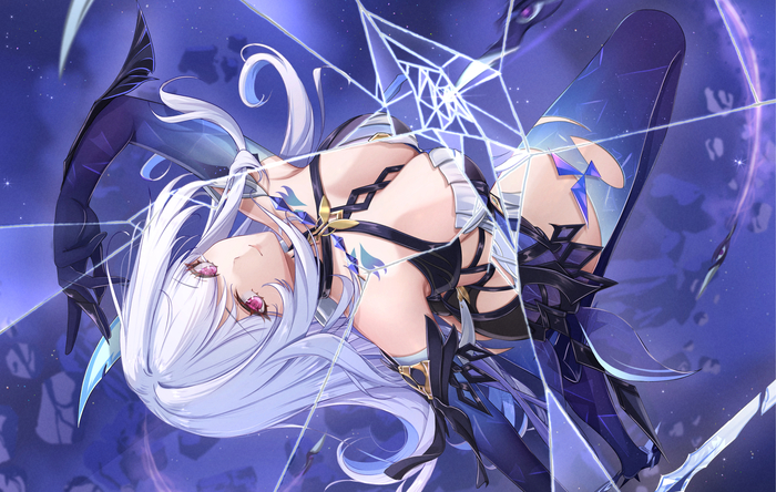  , Pixiv, Anime Art, Genshin Impact, Skirk (Genshin Impact)
