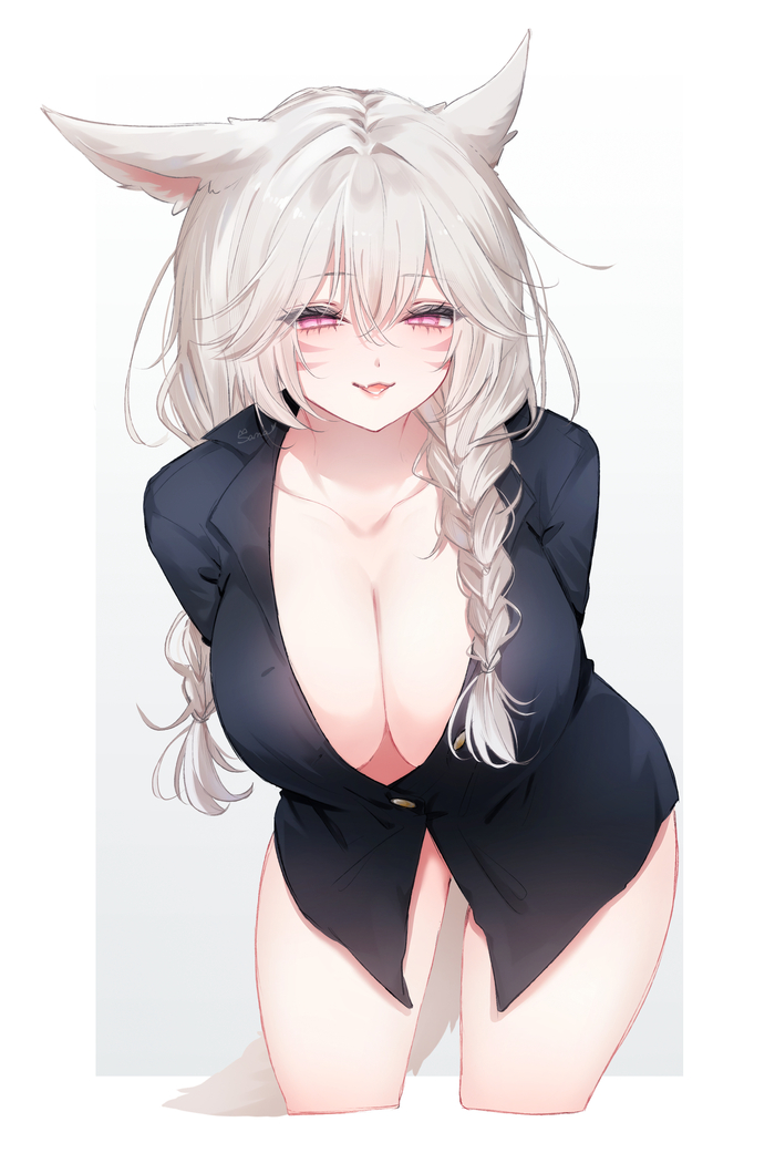  Anime Art, , Final Fantasy XIV, Original Character, Miqote, Animal Ears, 