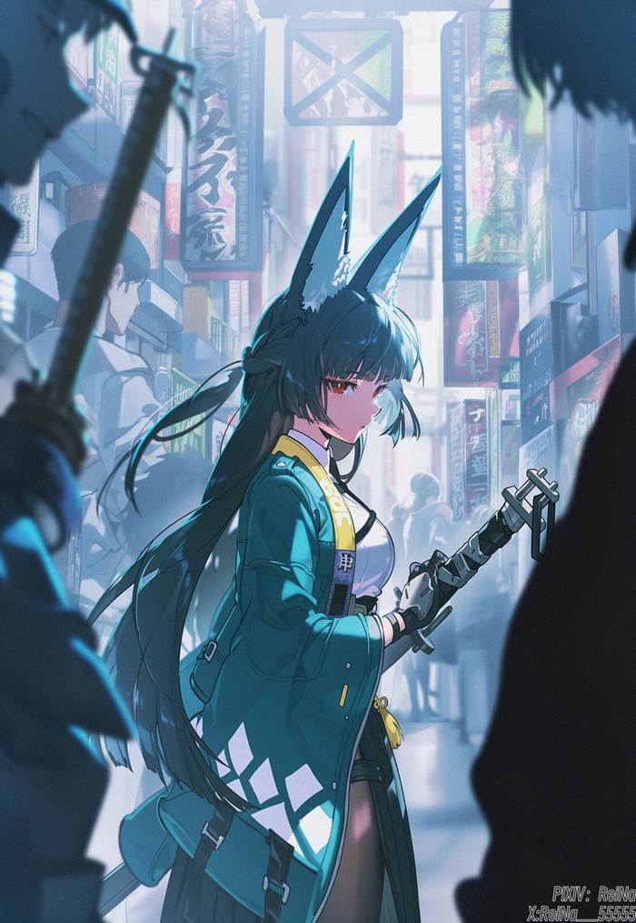  Anime Art, , Hoshimi Miyabi (zzz), Zenless Zone Zero, Animal Ears, 