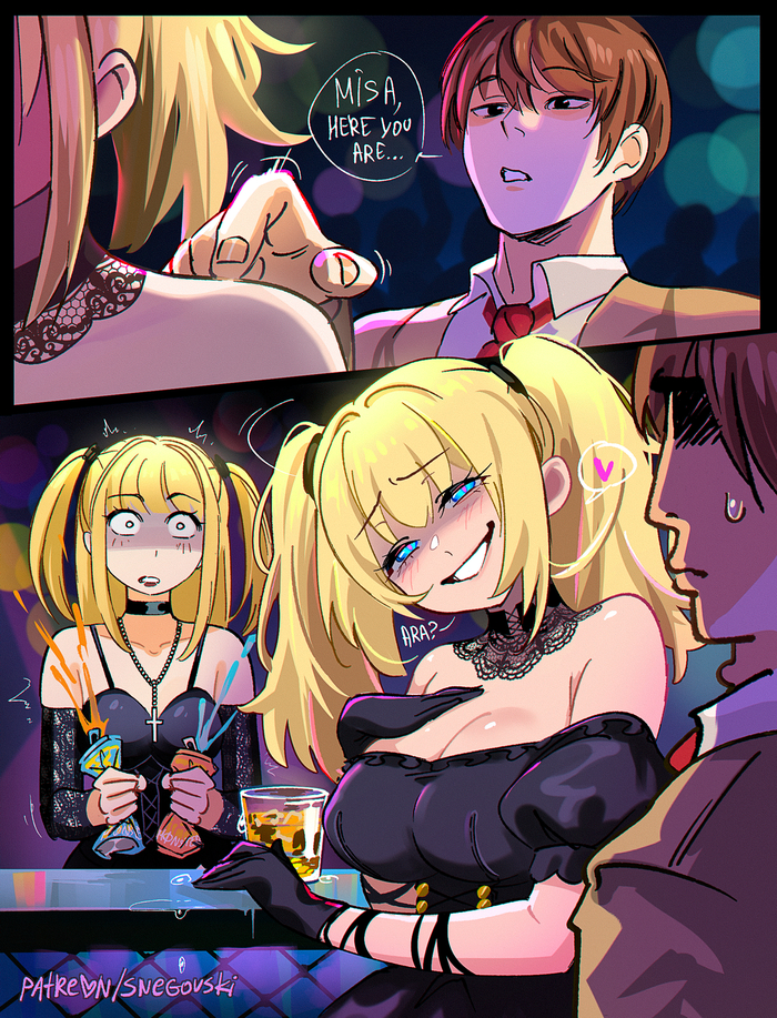  ,    , Anime Art,  , Misa Amane, Light Yagami, Death Note, Ani (Grok), , Snegovski