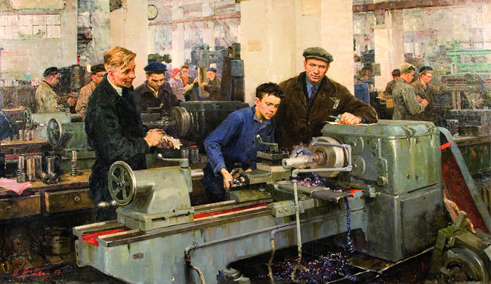 Ломакин Николай Григорьевич. "Первая деталь". 1953 г.