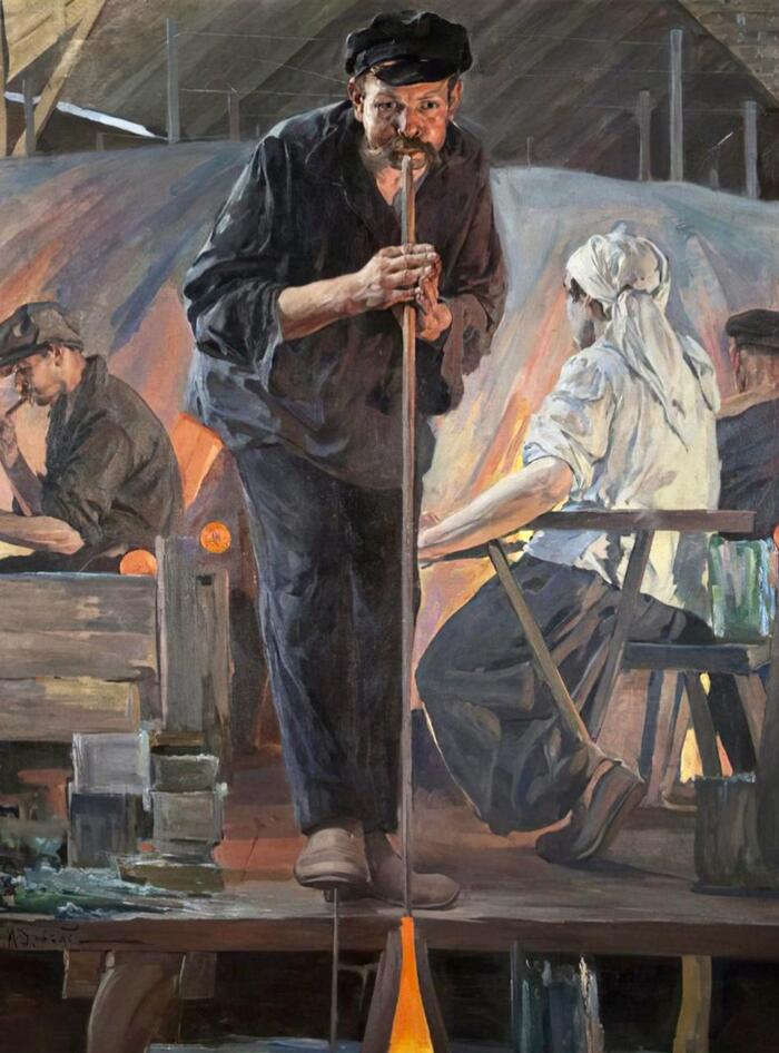 Дроздов Иван Георгиевич. "Стеклодув. Завод Огни в Дагестане". 1926 г.