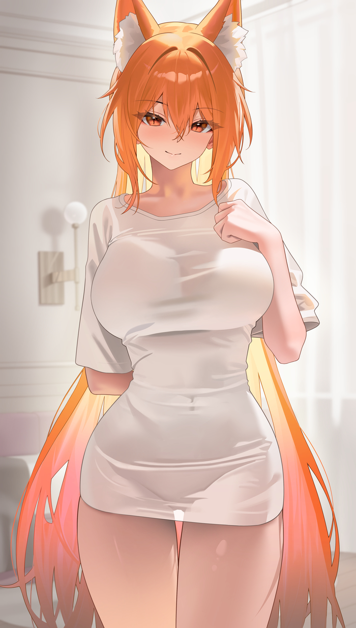 Shirts challenge , Anime Art, , Original Character, Animal Ears, 