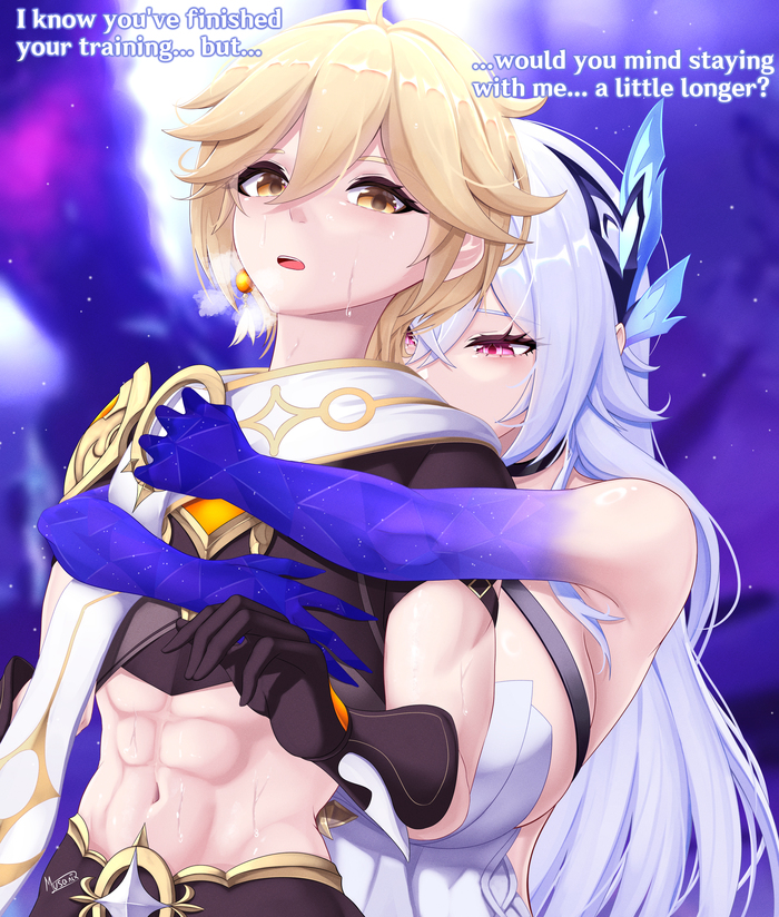 ,     Genshin Impact, Pixiv, Anime Art, Fire emblem Awakening, Skirk (Genshin Impact), Aether (Genshin Impact)