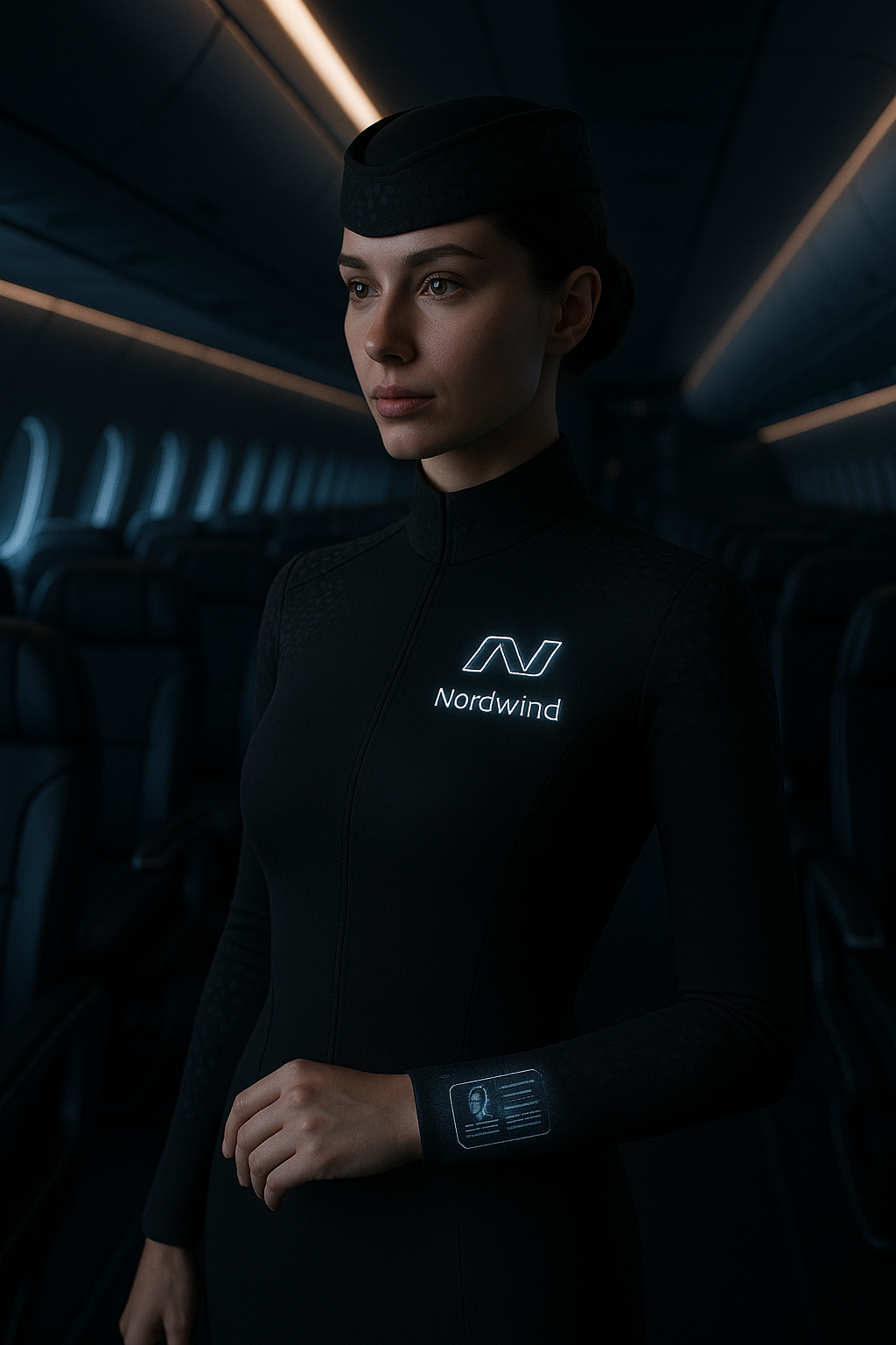 Style Turbulence: Flight Attendants of the 2150s - My, Neural Network Content, Neural network art, Fashion, Stewardess, Airline, Airlines, Concept, Longpost