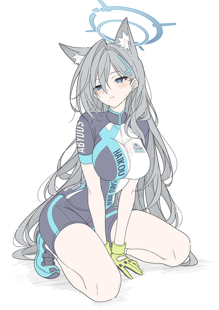 Terror Anime Art, , Blue Archive, Shiroko Terror, T1kosewad, Animal Ears