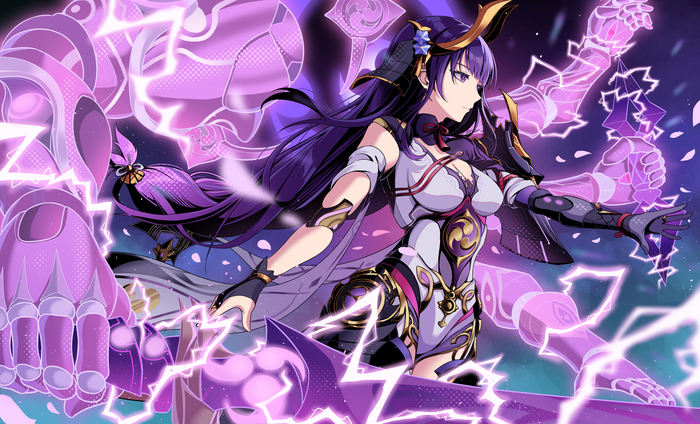  , Pixiv, Anime Art, Genshin Impact, Raiden Shogun (Genshin Impact)