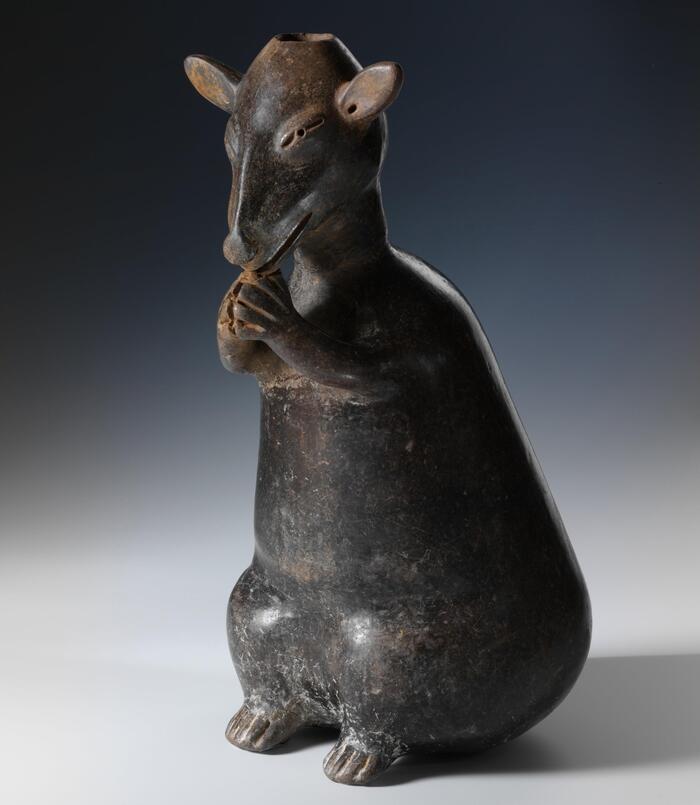 Керамический опоссум из Эквадора, 1100–1520 гг. н. э. Музей доколумбового искусства Каса-дель-Алабадо, Эквадор.