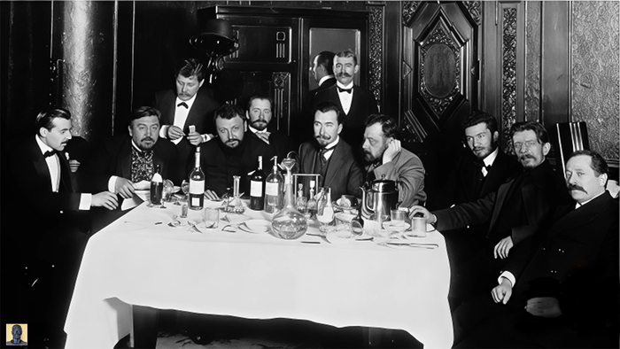 А. Куприн с друзьями в ресторане 1910 год.