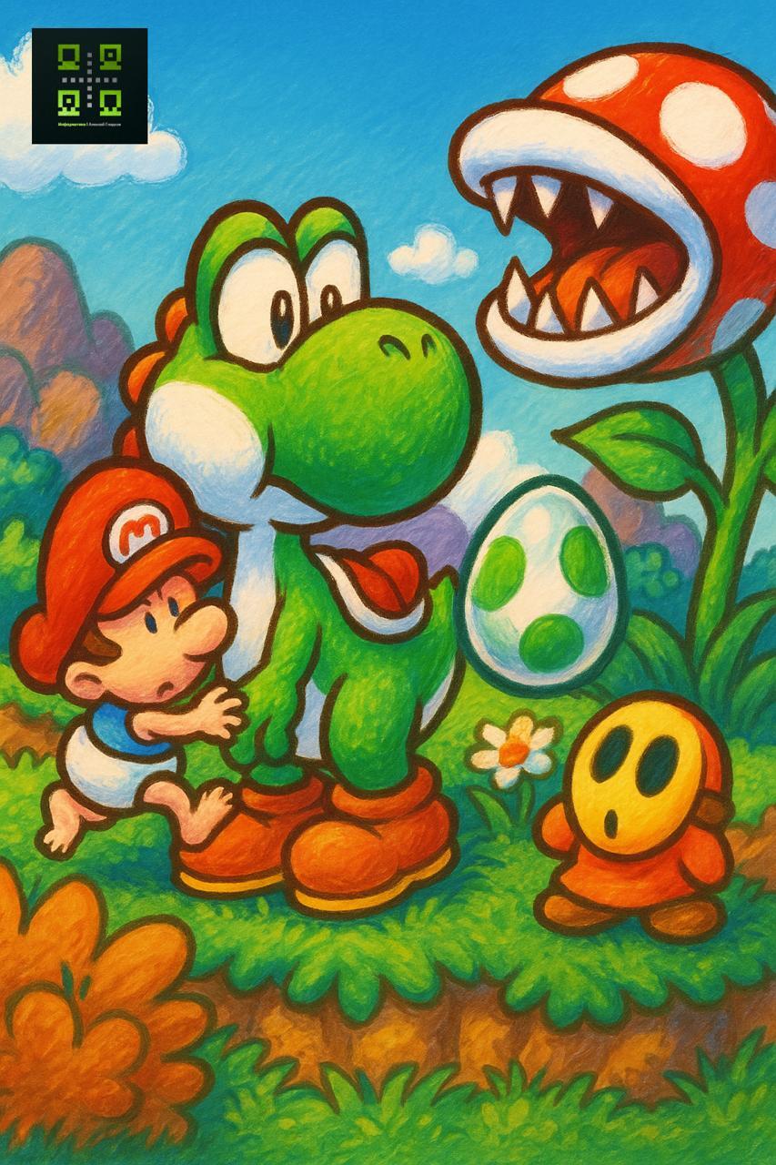 05.08.1995 — Релиз Super Mario World 2: Yoshi’s Island [вехи_истории] - Новости игрового мира, Dendy, SNES, Nintendo, Марио, Super Mario, Yoshi, Ретро, Ретро-Игры, Детство, Вехи истории, Информатика Алексей Гладков, YouTube (ссылка), Длиннопост