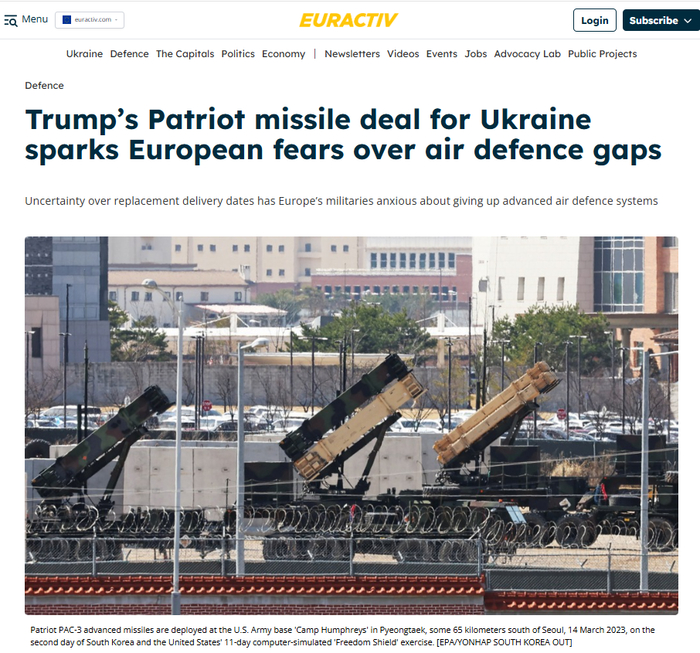 Производство и поставка новых комплексов Patriot Европе займут примерно 7 лет