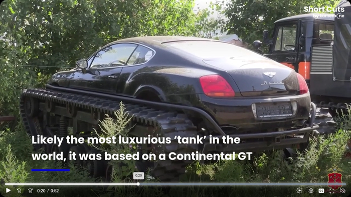 Полицейский рейд обнаружил причудливо модернизированный Bentley с гусеницами для танков