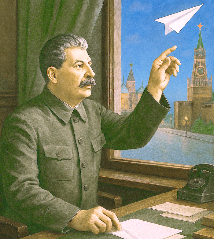 Сталин шлет телеграмму в Телеграм