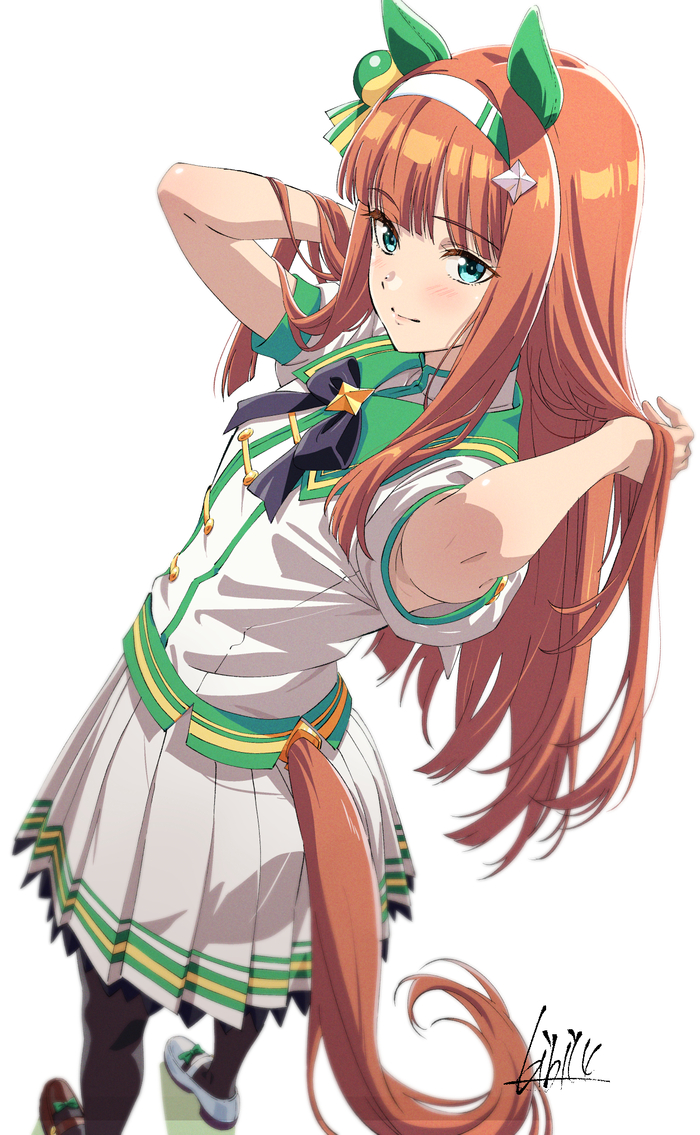 Silence Suzuka , Anime Art, Uma Musume Pretty Derby, Silence Suzuka, Animal Ears, 