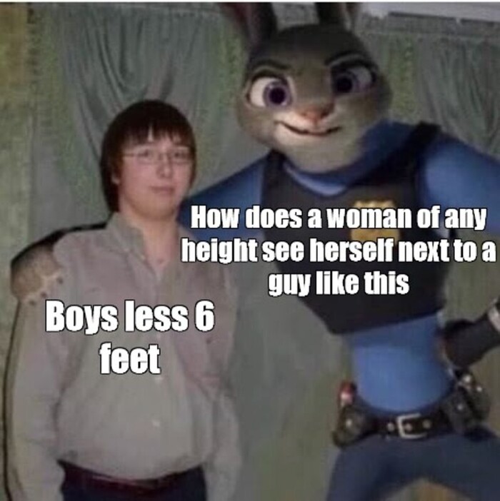 Как женщина любого роста видит себя рядом с парнем ниже 6 футов (в наших реалиях - ниже 180см)