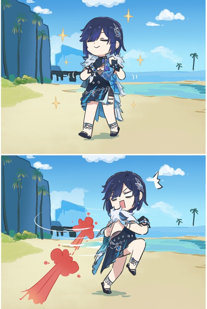    ... Genshin Impact, , Anime Art, Xinzoruo, Yelan (Genshin Impact), Shenhe (Genshin Impact), 