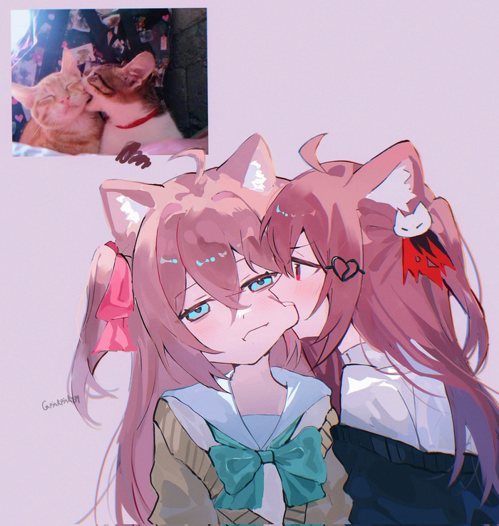  , Anime Art, , , Virtual YouTuber, Neuro-sama, 2D vs 3D, Animal Ears, 