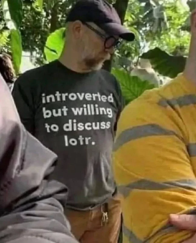 T-shirt reads: Introverted, but ready to talk about Lord of the Rings - Lord of the Rings, Telegram, Telegram (link), T-shirt, Inscription