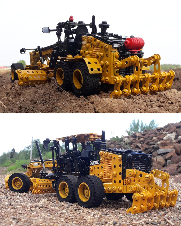 Caterpillar 16M3, John Deere 772G   ,   