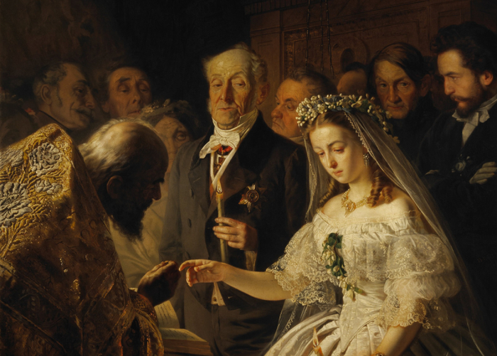 Василий Пукирев. Неравный брак. 1862. Фрагмент