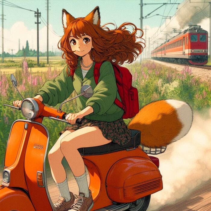     , , Anime Art, , ,  , Original Character, , Animal Ears, , , , , , , Ginger & White, 
