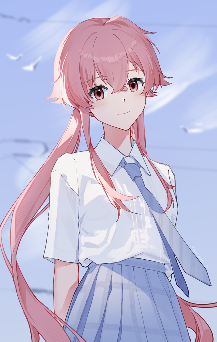 Yuno Anime Art, , Mirai Nikki, Yuno Gasai,  , Pixiv