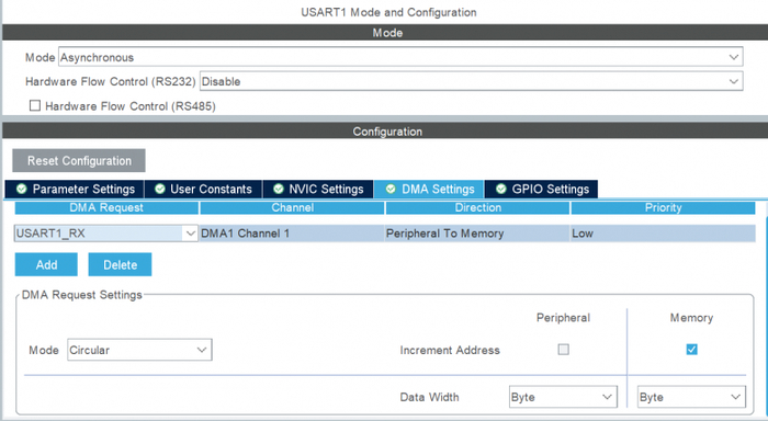  ��������� "DMA Settings"